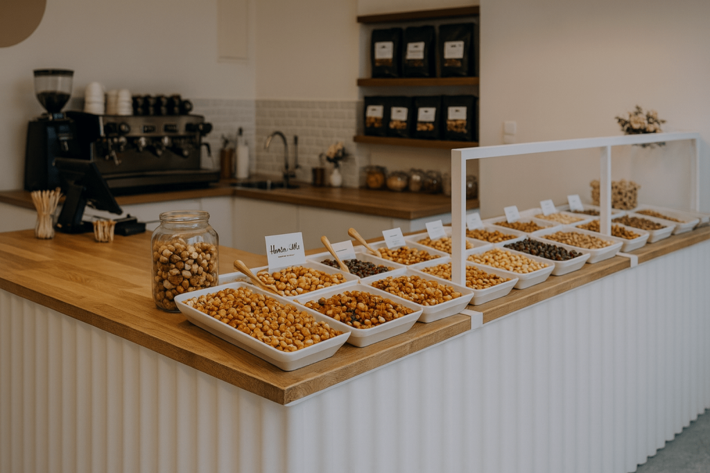 Theke mit Nussmischungen